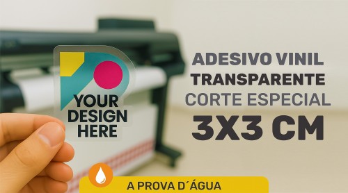 Adesivo Transparente Corte Especial 3x3cm 50 unidades