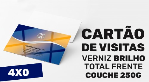 Cartão de Visita Couchê 250g Verniz Total Frente