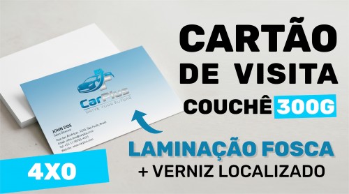 Cartão de Visita Couchê 300g Laminação Fosca e Verniz Localizado